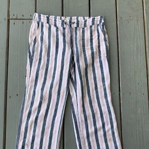 Baggy wide leg linen sack summery striped pants